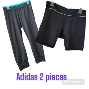 Adidas 2 pieces, Cuffed Capris & Bike shorts, S, Grey, GUC